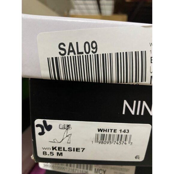 Nine West Womens Kelsie Ankle Wrap Sculpted Heel Sandals White Size 8.5M NIB - Picture 6 of 6